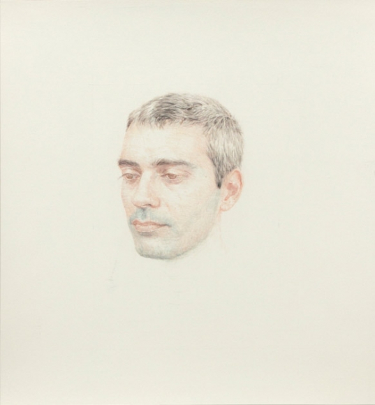 robert bauer, Joan Martinez Cuerva, 2013, tempera on gessoed paper, 11 1/2 x 10 inches