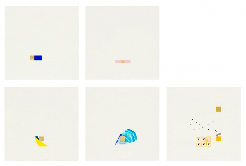 Gold, 2001 suite of five etchings with aquatint, spitbite, soft- ground,