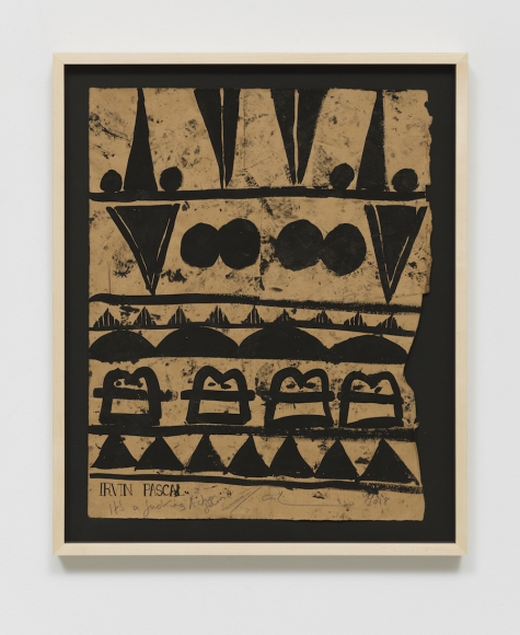 BRINTZ GALLERY, IRVIN PASCAL, It’s a fucking action film, 2018, Ink, pigment on paper, 19 by 14 inches, Unique Art