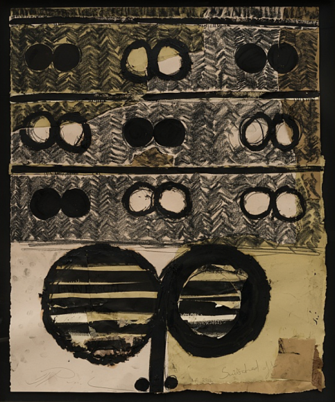 BRINTZ GALLERY, IRVIN PASCAL, Switched off, 2018, Chinese ink, Pigment stick, charcoal, detritus on collaged paper, 30 by 24 inches, Unique Art
