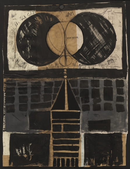 BRINTZ GALLERY, IRVIN PASCAL, Oldie but Goldie (LA19), 2019, Ink, charcoal, graphite on collaged paper, 71 1/2 by 55 3/4 inches, Unique Art