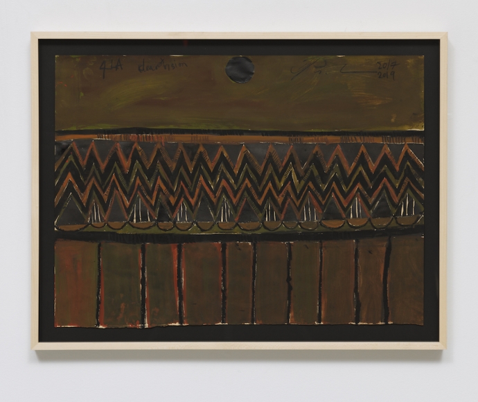 BRINTZ GALLERY, IRVIN PASCAL, Clearest vision, 2019, Oil pastel, gouache, acrylic and amalgamated media on cotton paper, 18 1/2 by 25 1/2 inches, Unique Art