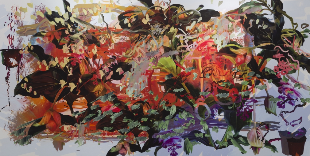 Petra Cortright www.COIFFURE.FR YRTYYUGFGHJ KJKLJJKKLJ, 2018 Digital painting on Anodized Aluminum