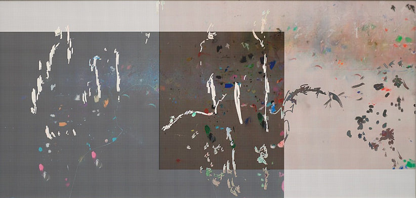BRINTZ GALLERY, PETRA CORTRIGHT, WOODENCHAIRS&TABLES "The Exorcist III" SUMMERBELL, 2018, Digital painting on Sunset Hot Press Rag paper, 40 by 82 inches, Unique art