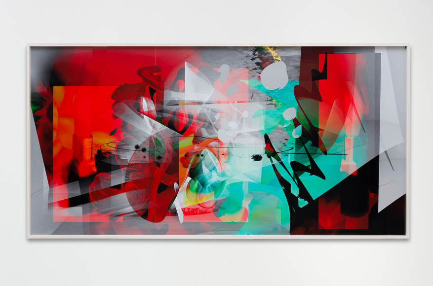 Petra Cortright Vertigogo take three to make a marriage, 2017 Unique digital painting on gloss paper