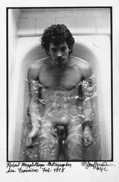 Robert Mapplethorpe in bathtub by Don Herron