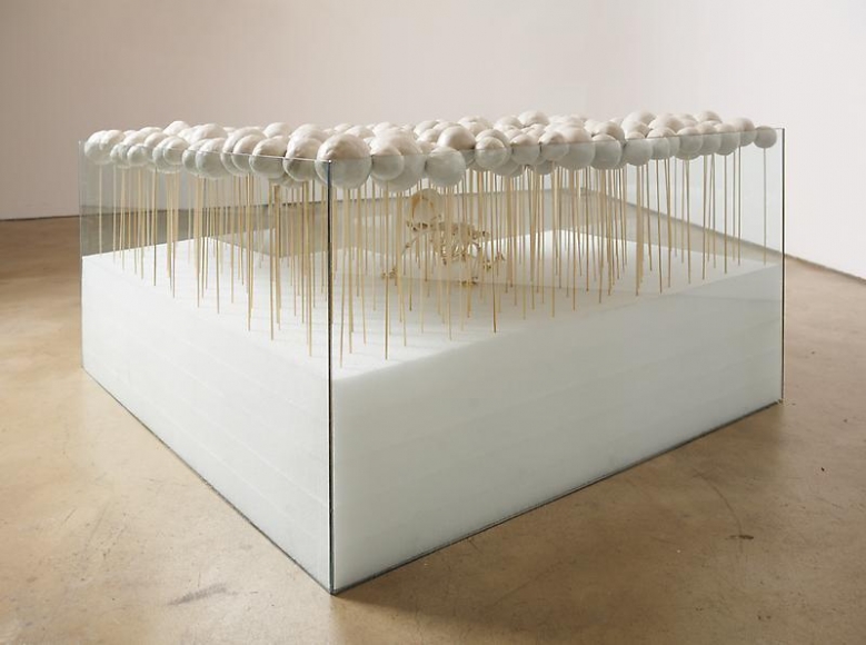 Michael Joo. Secondary Structure (Negotiated Space), 2008. Hand built plastic, bamboo, ethafoam, cast urethane, 127 x 110 x 56 cm. Courtesy of the artist & PKM Gallery.
