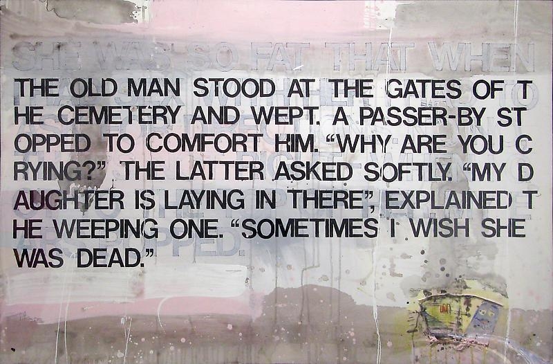 Richard Prince. Untitled, 2001. Acrylic on gatorboard with paper cup, 107.3 x 158.1cm.
