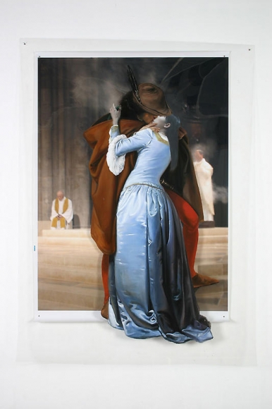 Joonsung Bae. The Costume of Painter-F.Hayez(Kiss), 2006. Lenticular, 94 x 69 cm. Courtesy of the artist & PKM Gallery.