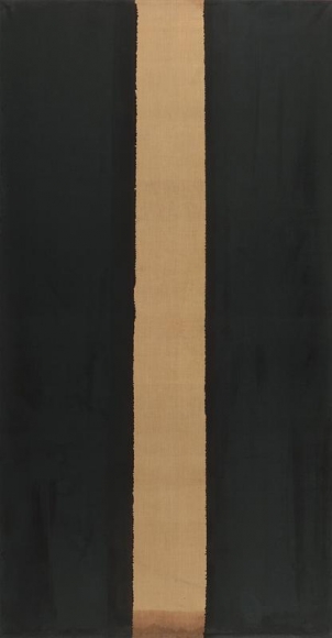 Yun Hyong-keun. Burnt Umber & Ultramarine, 1986. Oil on linen, 265 x 140.5 cm. Courtesy of the artist and PKM Gallery.