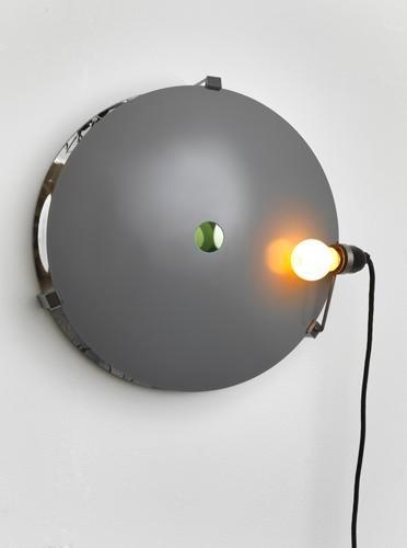 Olafur Eliasson. Your ocular pawnshop, 2011. Steel, convex mirror, concave mirror, bulb(yellow), 43.5 x 43.5 x 18 cm. edition of 6