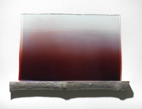 Olafur Eliasson. Your emergence(red to blue), 2012. Wood, colored glass(red, blue), stainless steel, 72 x 110 x 11 cm. Courtesy of the artist & PKM Trinity Gallery. © 2012 Olafur Eliasson.