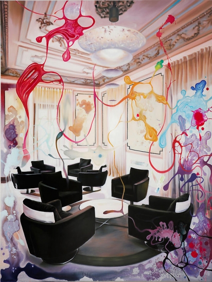 Noori Lee. Room 1, 2008. Oil and acrylic, enamel on canvas, 130 x 104 cm. Courtesy of the artist & PKM Gallery.