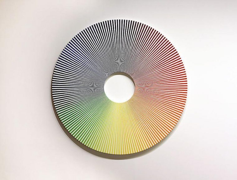Olafur Eliasson. Colour experiment no. 6 (180 colours with white), 2009. Oil on canvas, 180 diameter. Courtesy of the artist & PKM Trinity Gallery. © 2009 Olafur Eliasson.