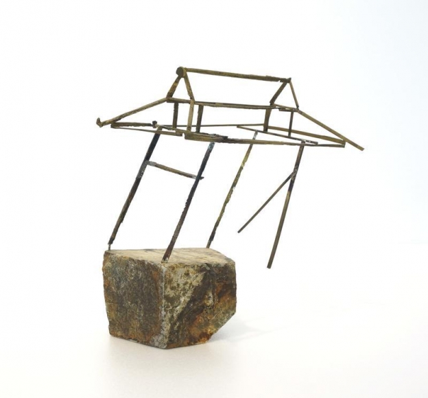 Koo Hyunmo. House, 2016. Brass, stone, 10 x 10 x 17.6 cm. Courtesy of the artist & PKM Gallery.