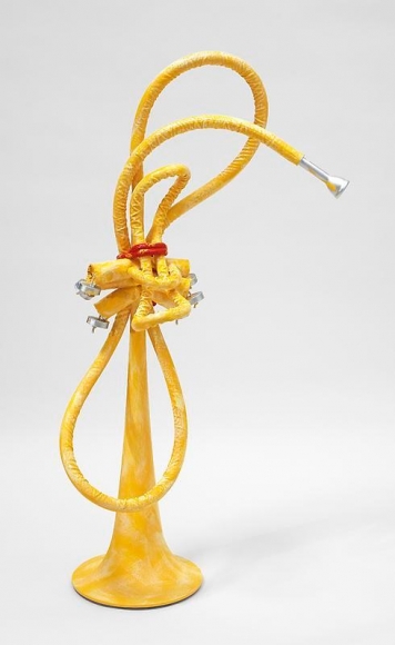 Claes Oldenburg and Coosje van Bruggen. Tied Trumpet (Edition of 3 + 1AP), 2004. 128.3 x 59.7 x 38.1 cm. © 2004 Claes Oldenburg and Coosje van Bruggen. Photo courtesy Pace Gallery.