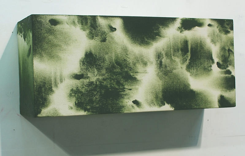 Moon Beom. Slow, same, #2501/#4001, 1997. Oilstick, varnish on linen, 30 x 70 x 20 cm. Courtesy of the artist & PKM Gallery.