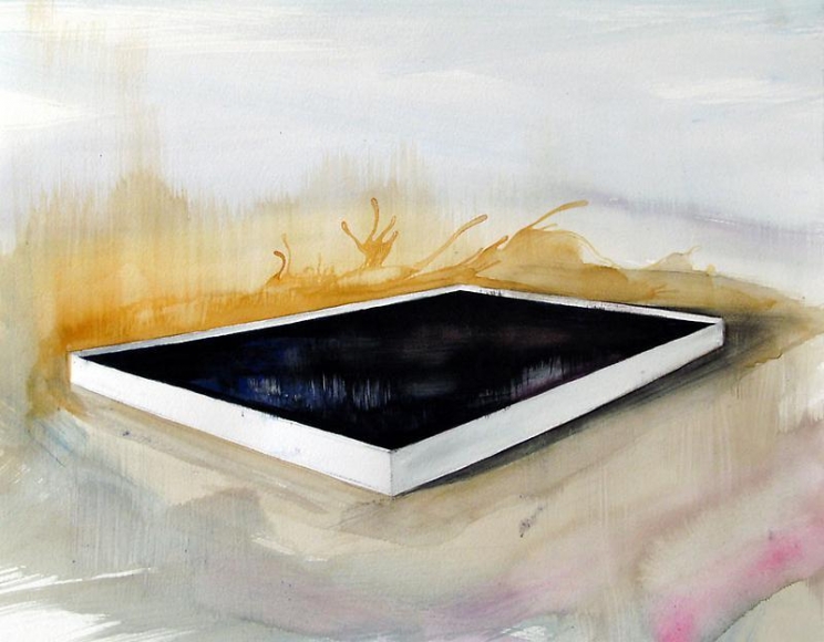 Noori Lee. d_archive 1, 2010. Watercolor, gouache, pencil on paper, 36.6 x 44.6 cm (including frame). Courtesy of the artist & PKM Gallery.