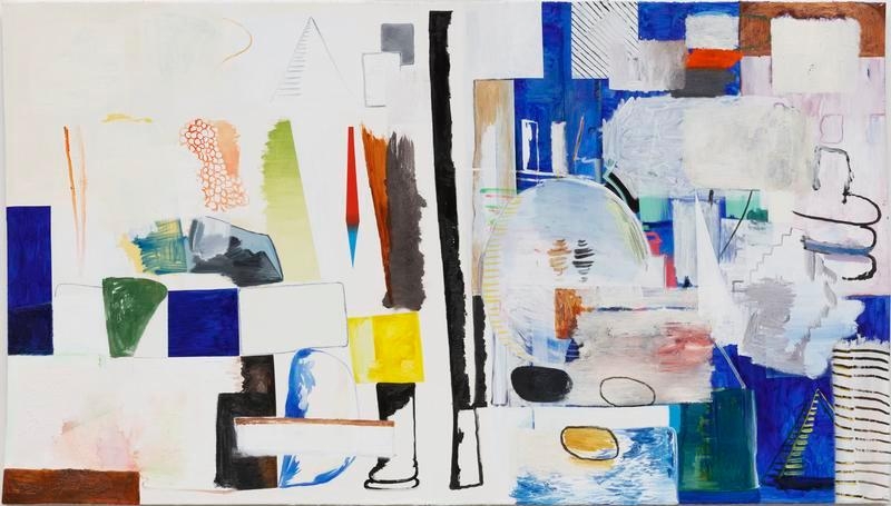 HYUNJIN BEK. Painting 2-01 for UnemploymentBankruptcyDivorceDebtSuicide Rest Stop, 2017, Oil on oil paper for oil paint, 130 x 230 cm (Frame: 137.2 x 237 x 4.5 cm). Courtesy of the artist & PKM Gallery.