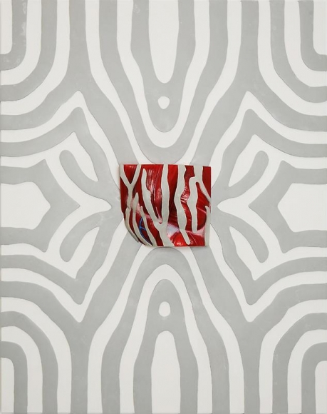 Michael Joo. Africanized Composition, 2007. Hand-built plastic on canvas with cast epoxy and enamel, 153.7 x 124 x 18 cm. Courtesy of the artist & PKM Gallery.