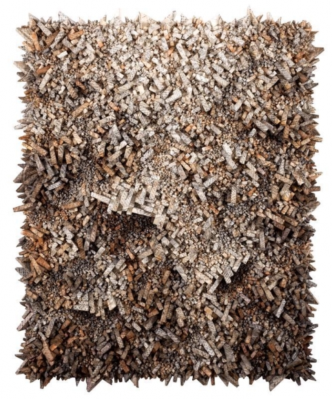 Kwang Young Chun. Aggregation13-MA008, 2013. Mixed media with Korean mulberry paper, 250 x 200 cm. Courtesy of the artist & PKM Gallery.