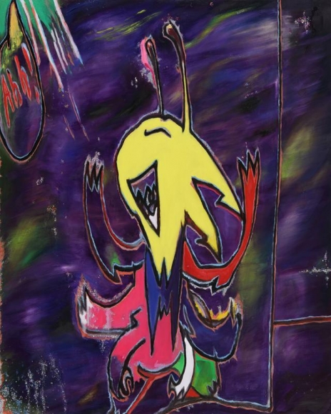 Cody Choi. Mother and Child - Ahh, 2018, Oil, Acrylic, UV Ink, 162 x 130 cm. Courtesy of the artist & PKM Gallery.
