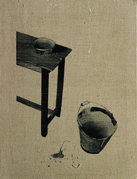 Lee Kangso. 76151-Untitled, 1976. Serigraphy, oil on hemp cloth, 65.2 x 50 cm. Courtesy of the artist & PKM Gallery.