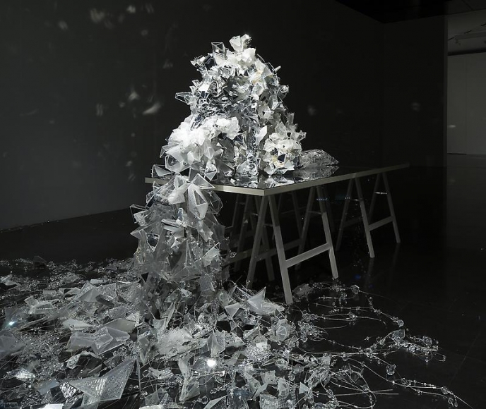 Lee Bul. The Secret Sharer, 2012. Stainless-steel frame, acrylic, urethane foam, PVC panel, PVC sheet, PET, glass and acrylic, beads, dimensions variable. Courtesy of the artist & PKM Gallery.