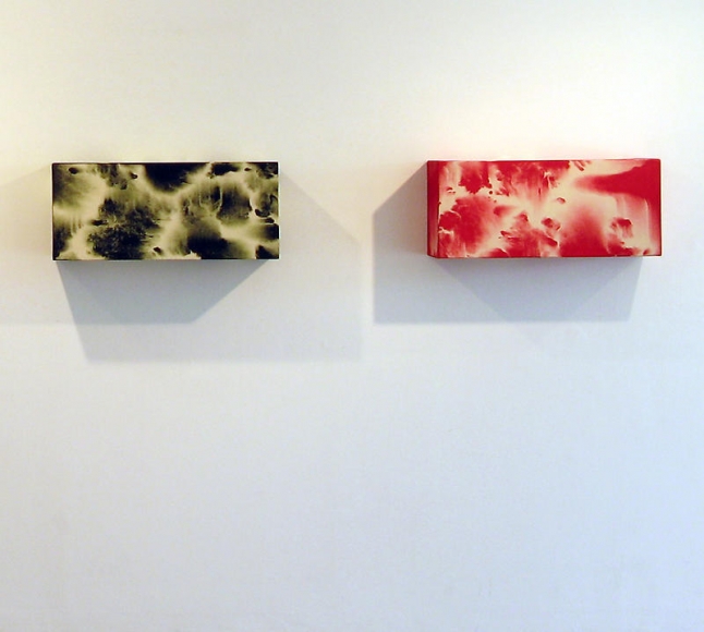 Moon Beom. Slow, same, #2501/#4001, 1997. Oilstick, varnish on linen, 30 x 70 x 20 cm. Courtesy of the artist & PKM Gallery.