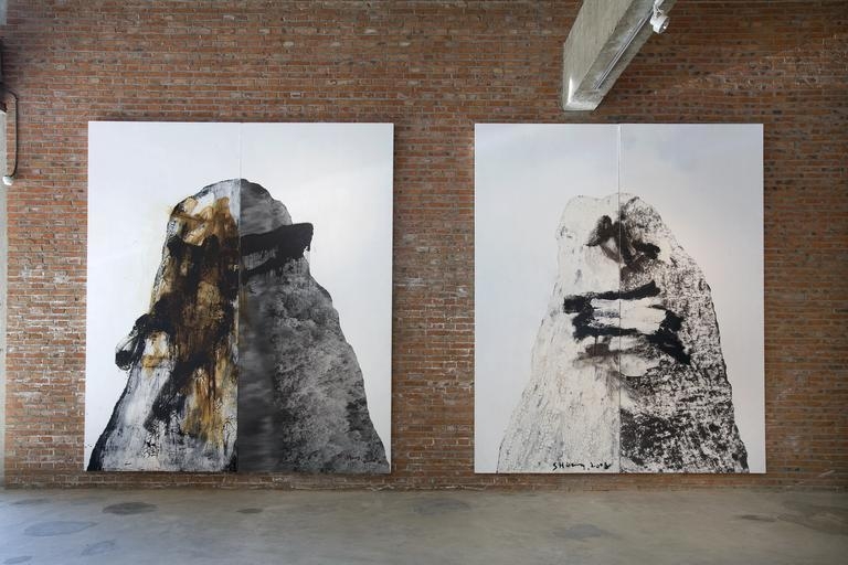 Shang Yang. Dong Qi Chang Plan-21/Dong Qi Chang Plan-20, 2008. Mixed medium on canvas, 360 x 290 cm/360 x 306 cm. Courtesy of the artist & PKM Gallery.