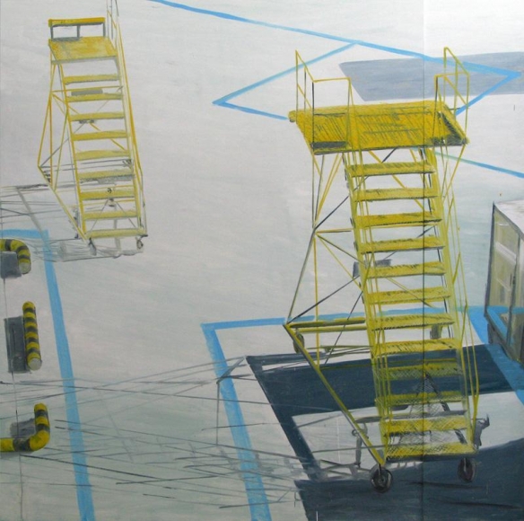 Jiwon Kim. Taking-off, 2009. Oil on linen, 228 x 228 cm. Courtesy of the artist & PKM Gallery.