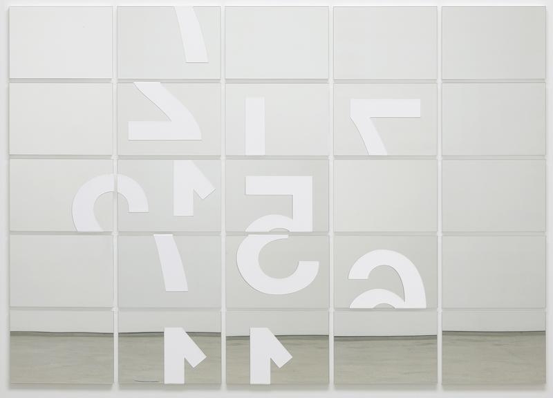 Darren Almond. Reflect Within III, 2018. Acrylic on mirrored glass, 183 x 258 x 3 cm (panels: 5 x 5). Courtesy of the artist & PKM Gallery.