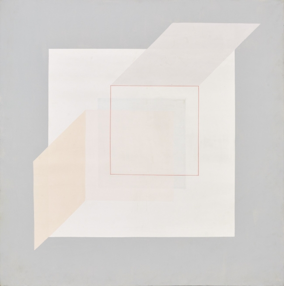 Seo Seung Won. 동시성 (Simultaneity) 73-17, 1973, Acrylic on canvas, 116 x 116 cm. Courtesy of the artist & PKM Gallery.