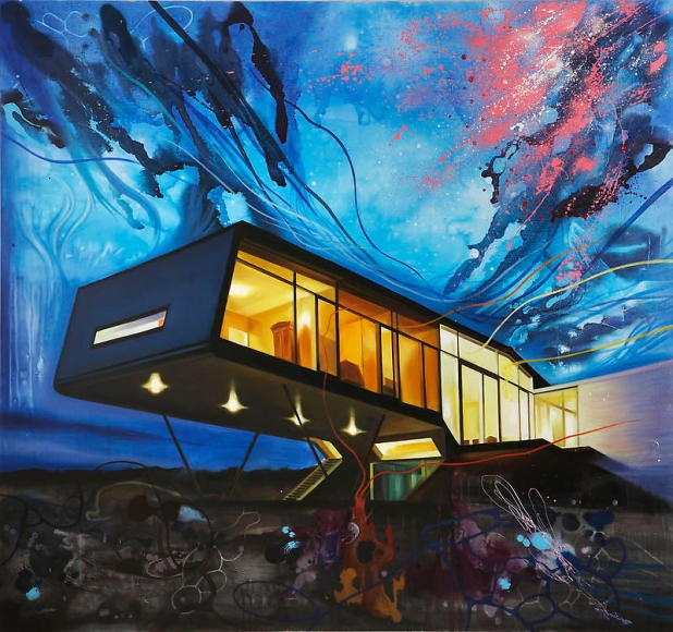 Noori Lee. House 14, 2008. Oil and acrylic, gouache, enamel on canvas, 185 x 200 cm. Courtesy of the artist & PKM Gallery.