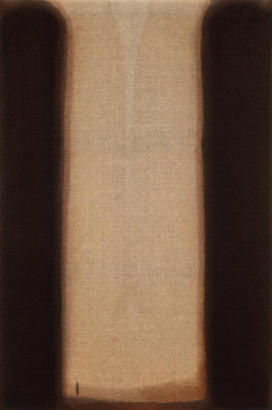 Yun Hyong-keun. Burnt Umber & Ultramarine, 1974. Oil on linen, 144.8 x 97.3 cm. Courtesy of Yun Seong-ryeol and PKM Gallery.