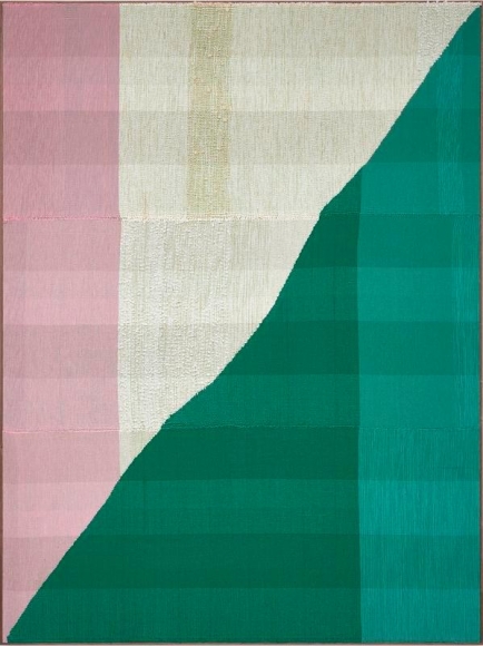 Brent Wadden. Untitled, 2017. Painting - Hand woven fibers, wool, cotton and acrylic on canvas, 275 x 205 cm. Courtesy of the artist, PKM Gallery and Peres Projects.