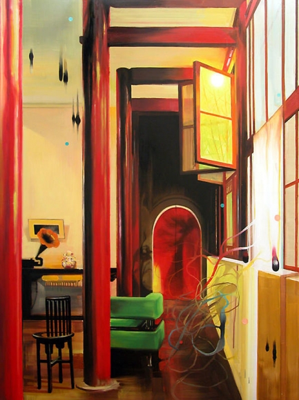 Noori Lee. Tinnitus, 2005. Oil on aluminum, 135 x 98 cm. Courtesy of the artist & PKM Gallery.