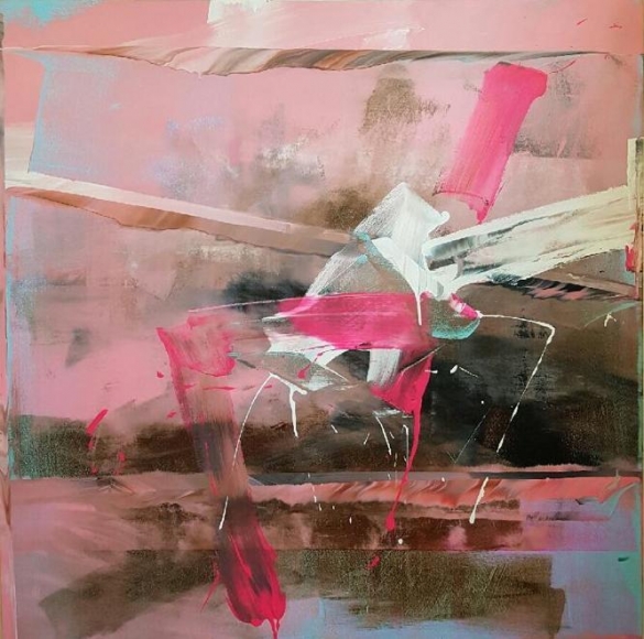 Shin Minjoo. Uncertain Emptiness P18-08, 2018, Acrylic on canvas, 150 x 150 cm. Courtesy of the artist & PKM Gallery.