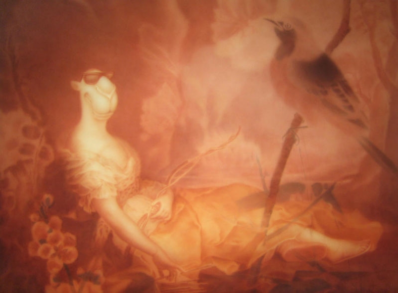 Zhou Tiehai. Madame Adelaide, 2008. Arylic (airbrush) on canvas, 180 x 250 cm. Courtesy of the artist & PKM Gallery.