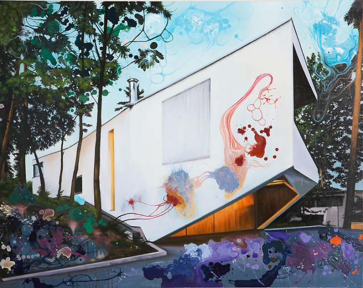 Noori Lee. House 12, 2008. Oil and acrylic, enamel on canvas, 104 x 130 cm. Courtesy of the artist & PKM Gallery.