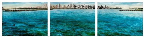 Sangbin IM. NJ View, 2007. Lambda print/diasec, 76.2 cm x 302.8 cm (76.2 cm x 101.6 cm each; triptych).
