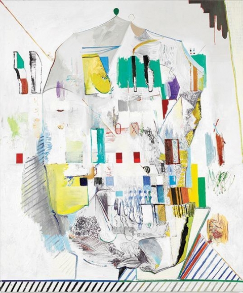 Hyunjin Bek. Matter, Before Being Perceived as a Tool by a Certain Animal, 2015. Oil, graphite on canvas, 180 x 150 cm. Courtesy of the artist and PKM Gallery.