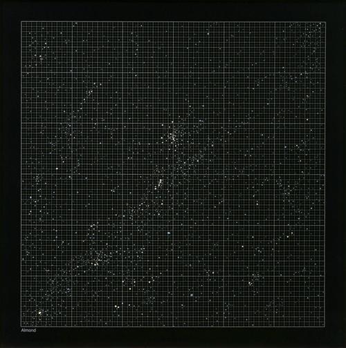 Darren Almond. System Drawing 18, 1999. Paint on hand made silk screened paper, 73x73cm, Unique. Courtesy of the artist & PKM Trinity Gallery.