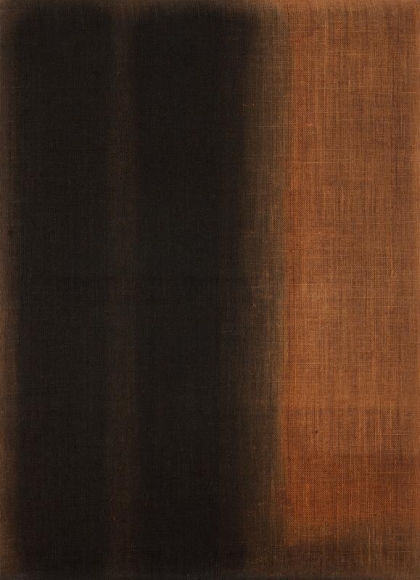 Yun Hyong-keun. Umber-Blue, 1975. Oil on hempen-cloth, 100.3 x 73 cm. Courtesy of Yun Seong-ryeol & PKM Gallery.