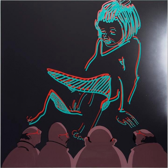 Tala Madani. 3D Pussy with Projection Light, 2014. Courtesy of the artist and Pilar Corrias.