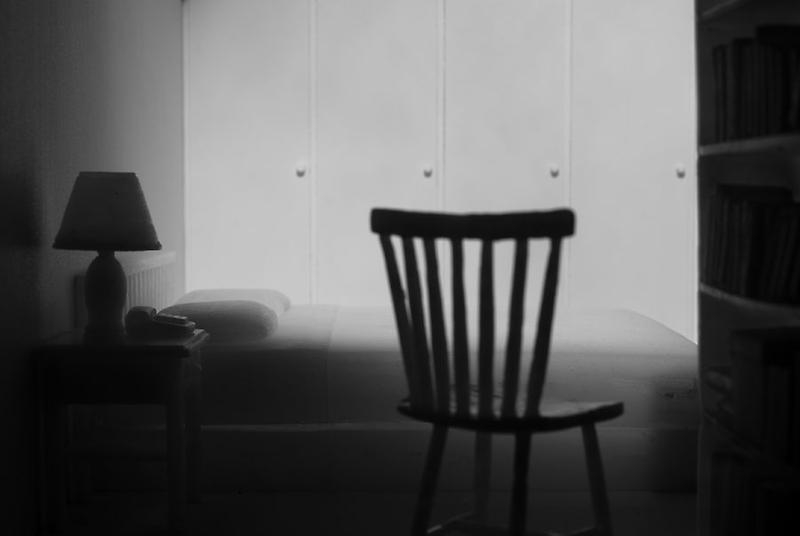 Jonas Dahlberg. Three Rooms : Location Studies - Bedroom (Edition of 12 + 2AP), 2008. lambda prints mounted in black wooden box, 125 x 187cm. Courtesy of the artist & PKM Gallery. 