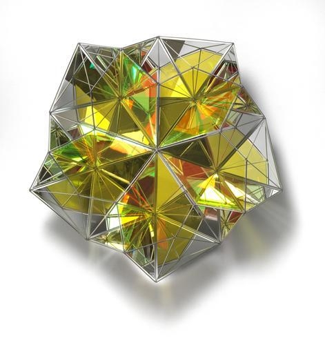Olafur Eliasson. Face surveyor, 2012. Stainless steel, color glass(yellow), color-effect filter glass(magenta), mirror, 94.4 x 96.2 x 20.1 cm. Courtesy of the artist & PKM Trinity Gallery. © 2012 Olafur Eliasson.