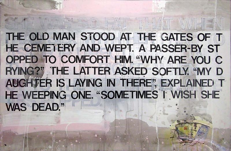 Richard Prince. Untitled, 2001. Acrylic on gatorboard with paper cup, 107.3 x 158.1 cm (including frame). Courtesy of the artist & PKM Gallery.