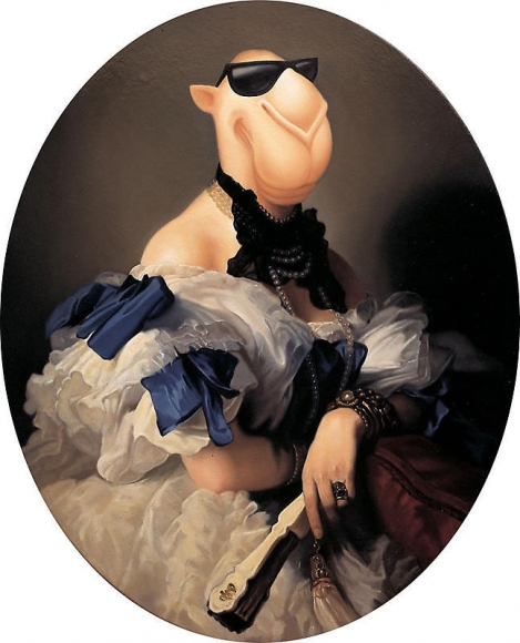 Zhou Tiehai. Countess Varvara, 2008. Oil on canvas, 80 x 65 cm. Courtesy of the artist & PKM Gallery.
