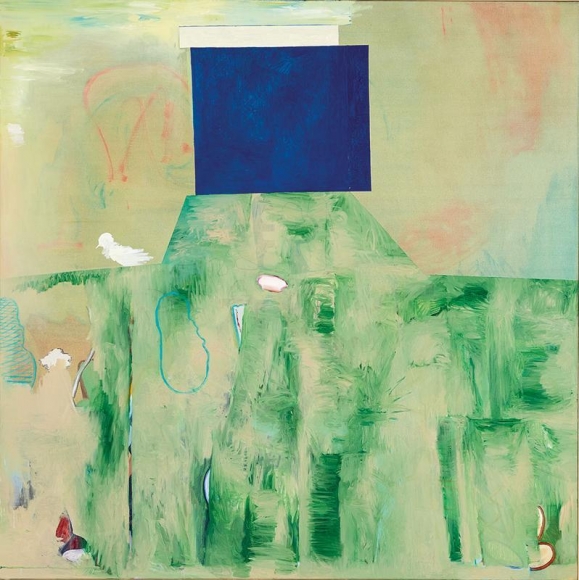 Hyunjin Bek. Something Resembling a Bird, With This Exact Overhead View as the Reference Point, 2014-2015. Oil on canvas, 131.5 x 131.5 cm. Courtesy of the artist & PKM Gallery.